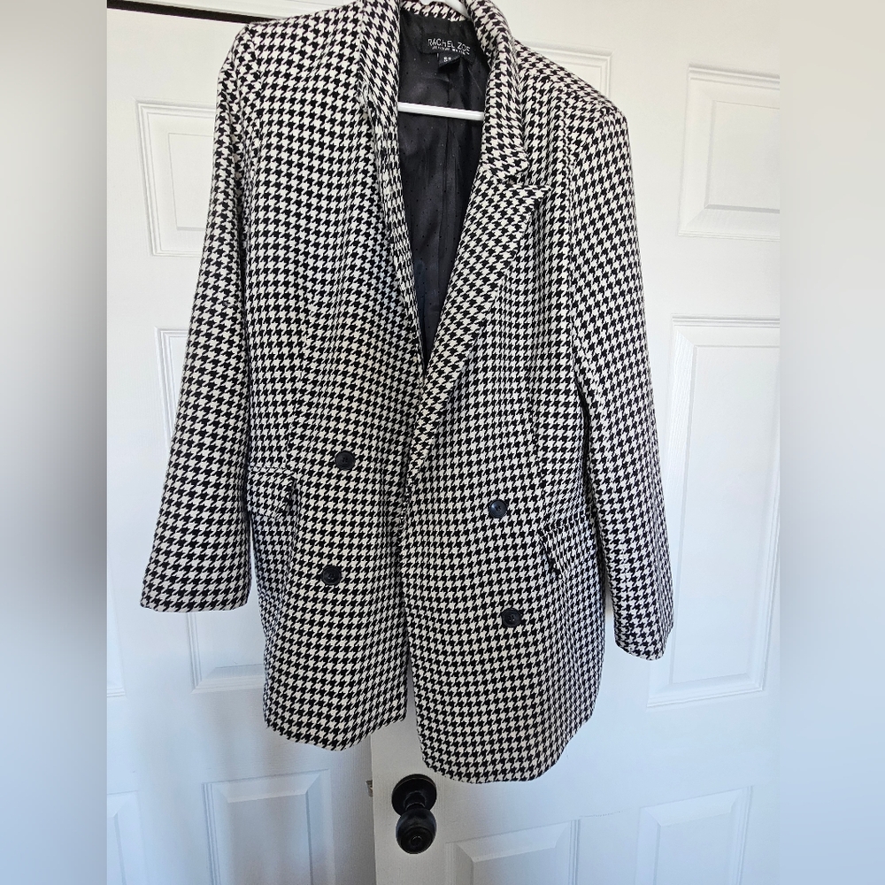 Rachel Zoe Checkered Blazer, Black & White